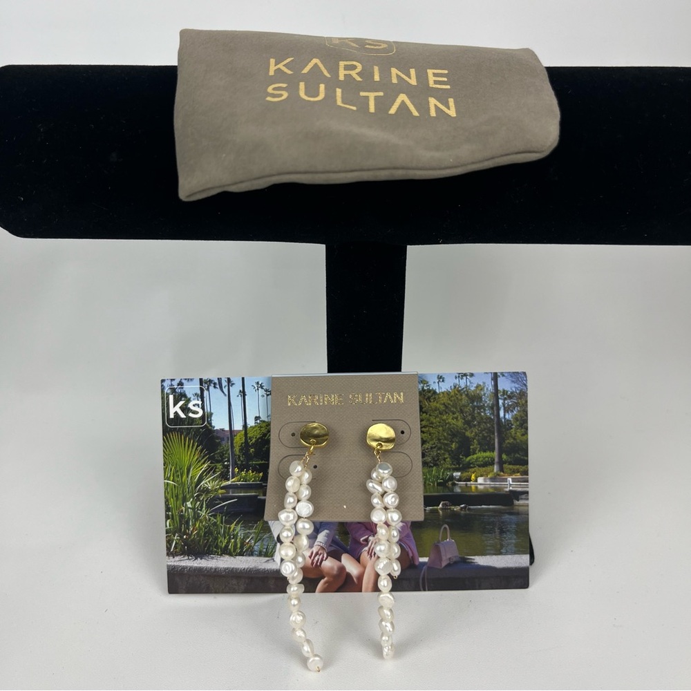 Karine Sultan Snowy Drop earrings - Picture 2 of 5